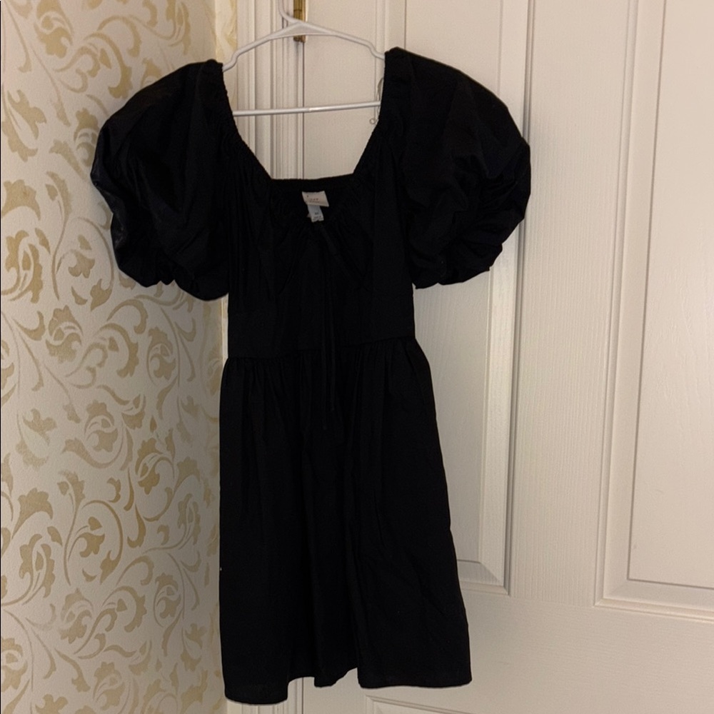 A New Day Black Puff Sleeve Cocktail Dress